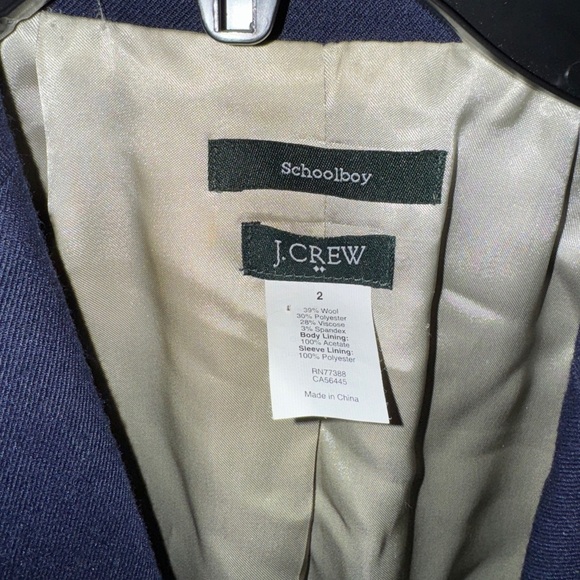J crew women’s schoolboy blazer- size 2- navy blue- gold lining - Picture 5 of 5